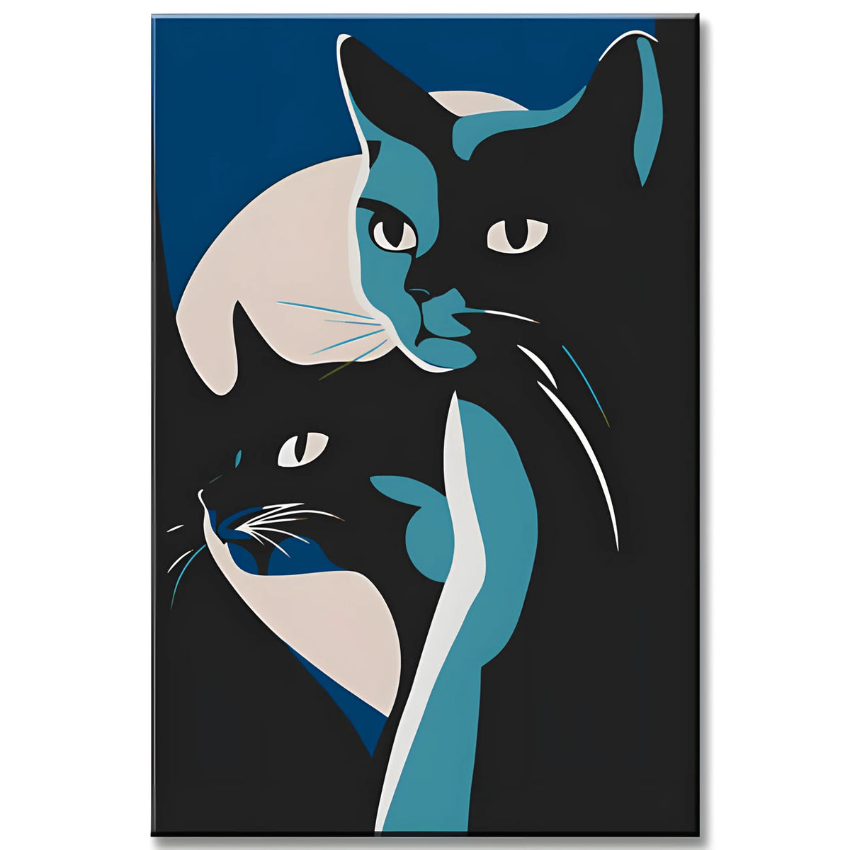 Paint by Numbers Art Painting of Black Cats at Night
