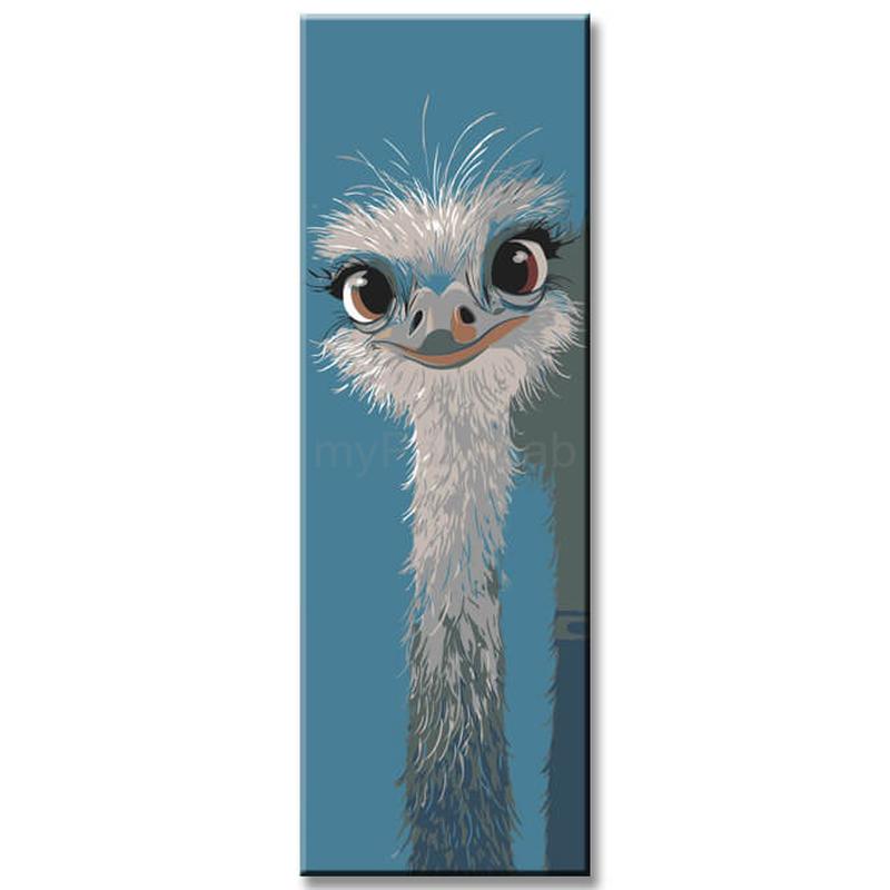 Paint by Numbers Art Painting Ostrich Bird Panorama