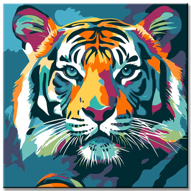 Painting by Numbers Colorful Tiger in Portrait
