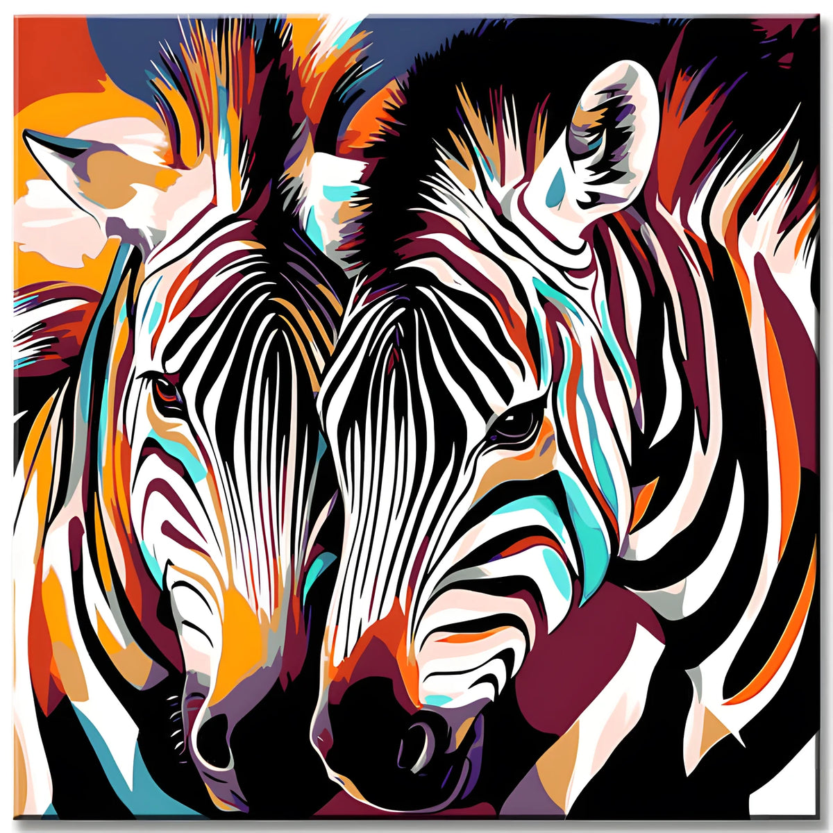Painting by Numbers Colorful Zebra Families