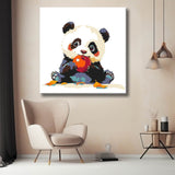 Paint by Numbers Baby Panda Art with Apple