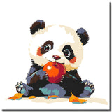 Paint by Numbers Baby Panda Art with Apple