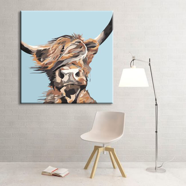Paint by Numbers Highland Cattle Portrait