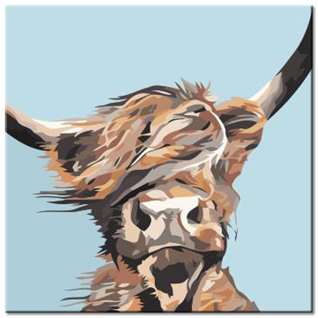 Paint by Numbers Highland Cattle Portrait