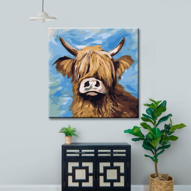 Paint by Numbers Highland Cattle Portrait