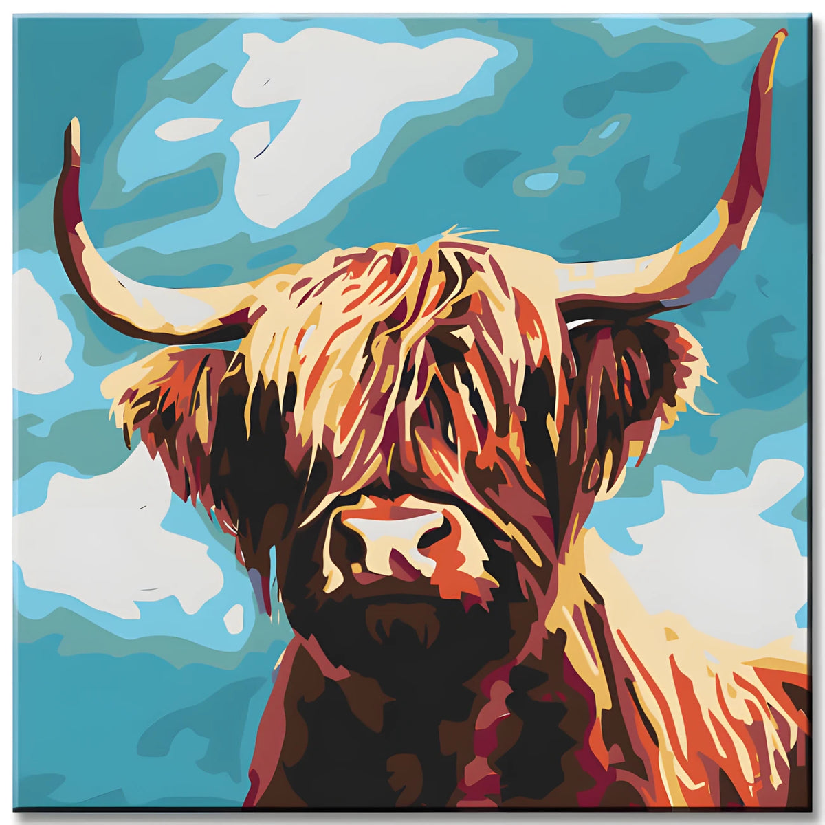 Painting by Numbers Highland Cattle Portrait