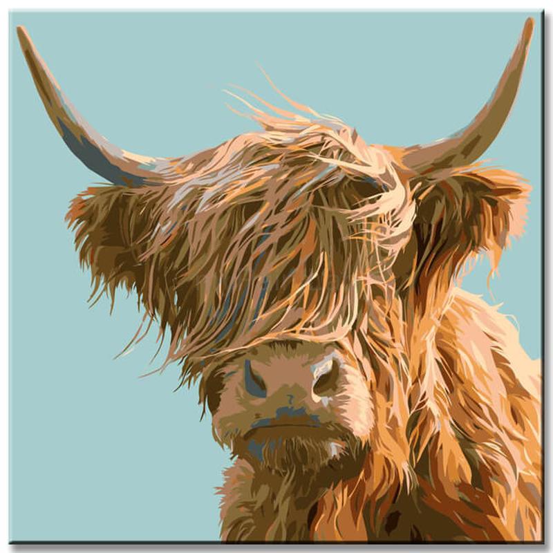 Painting by Numbers Highland Cow in The Wind