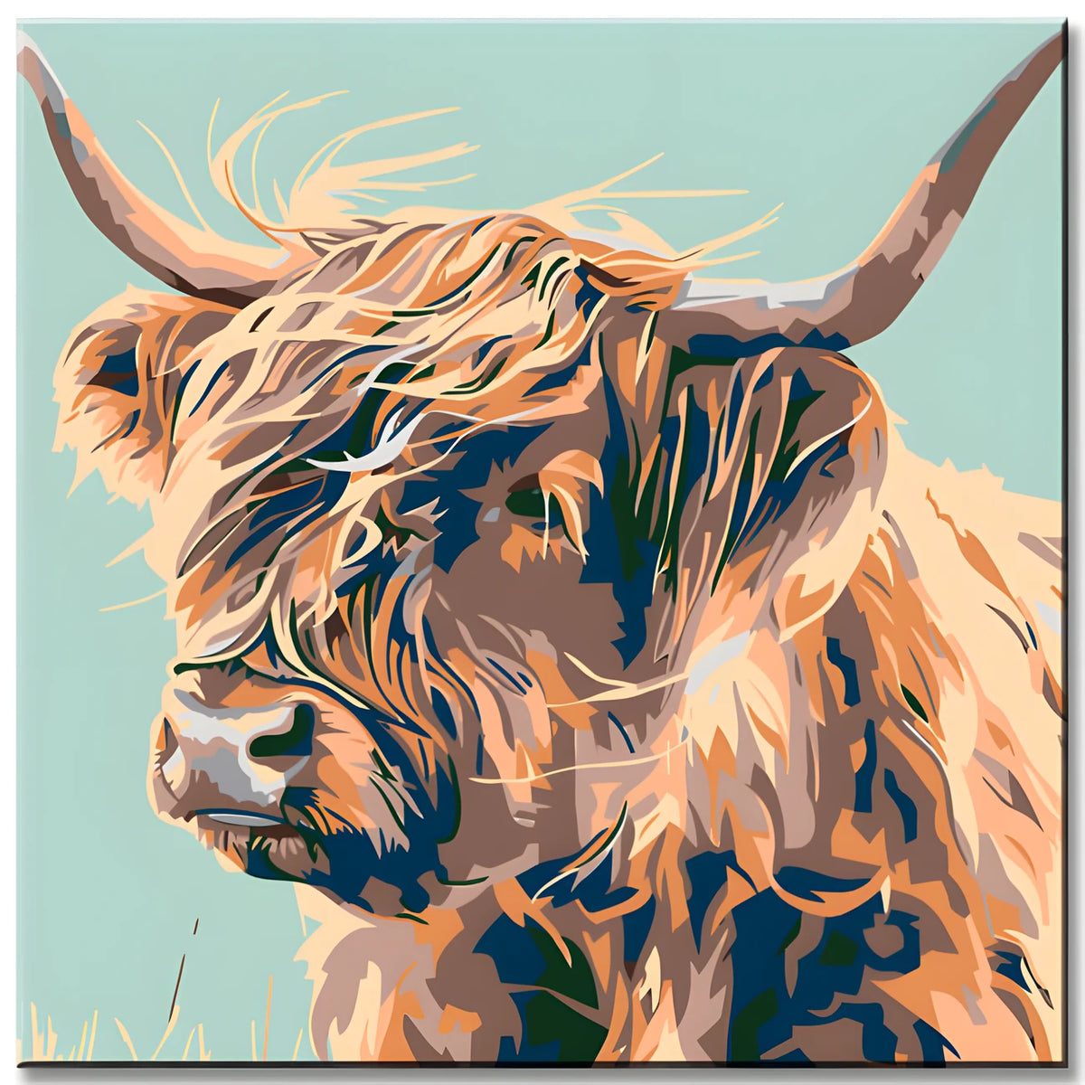 Painting by Numbers Highland Cow in The Wind