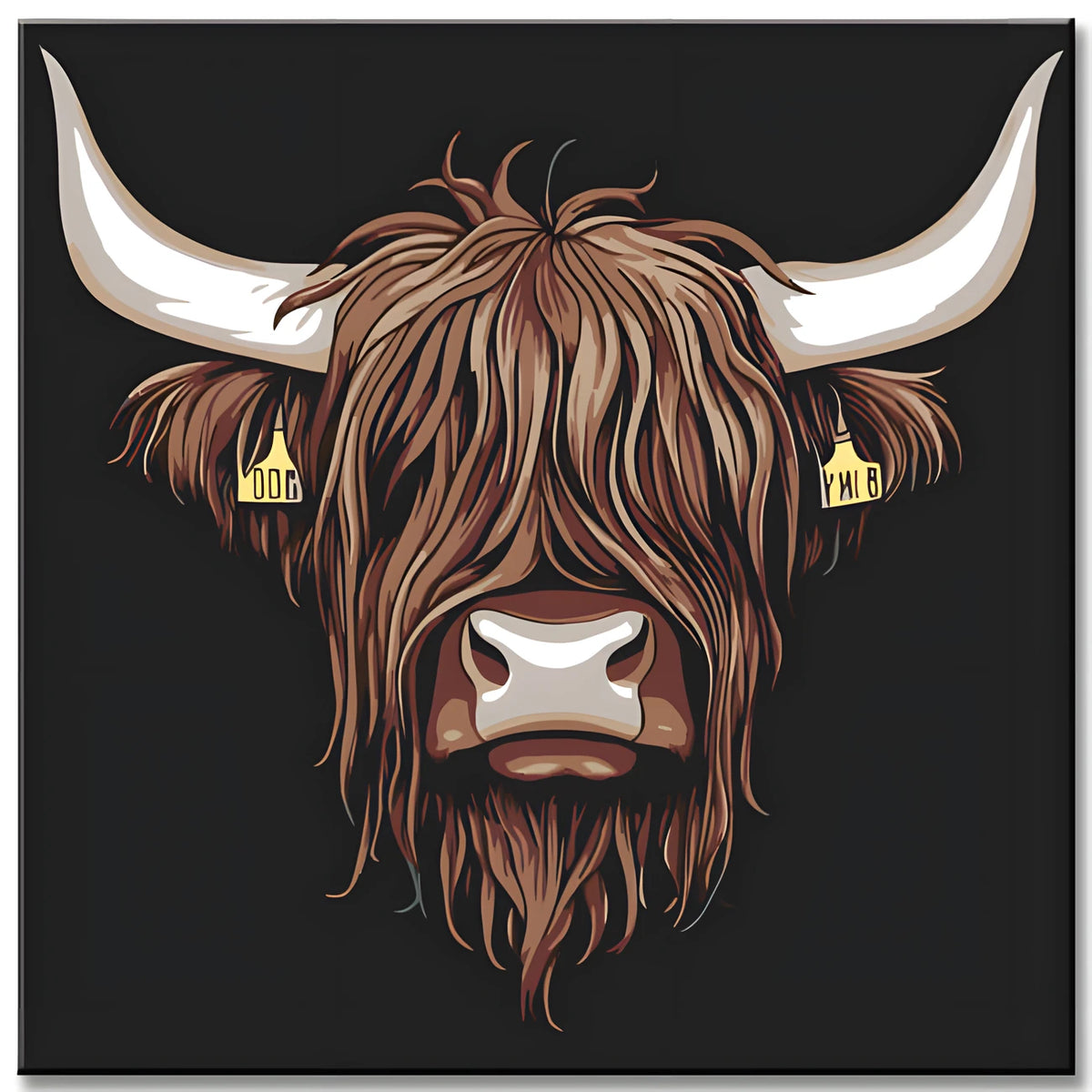 Paint by Numbers Animal Art Highland Cow Head