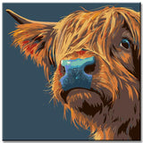 Painting by Numbers Highland Cattle Head Colorful