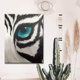 Painting by Numbers White Tiger with A Black Eye
