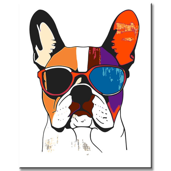 Painting by Numbers Abstract Art Bulldog