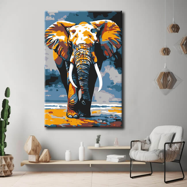 Painting by Numbers Animal Art Elephant in Motion