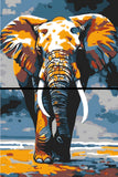 Painting by Numbers Animal Art Elephant in Movement 2-Panel