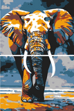 Painting by Numbers Animal Art Elephant in Movement 2-Panel