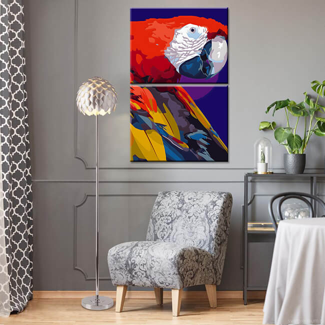 Painting by Numbers Red Parrot Art 2-piece shipping from DE