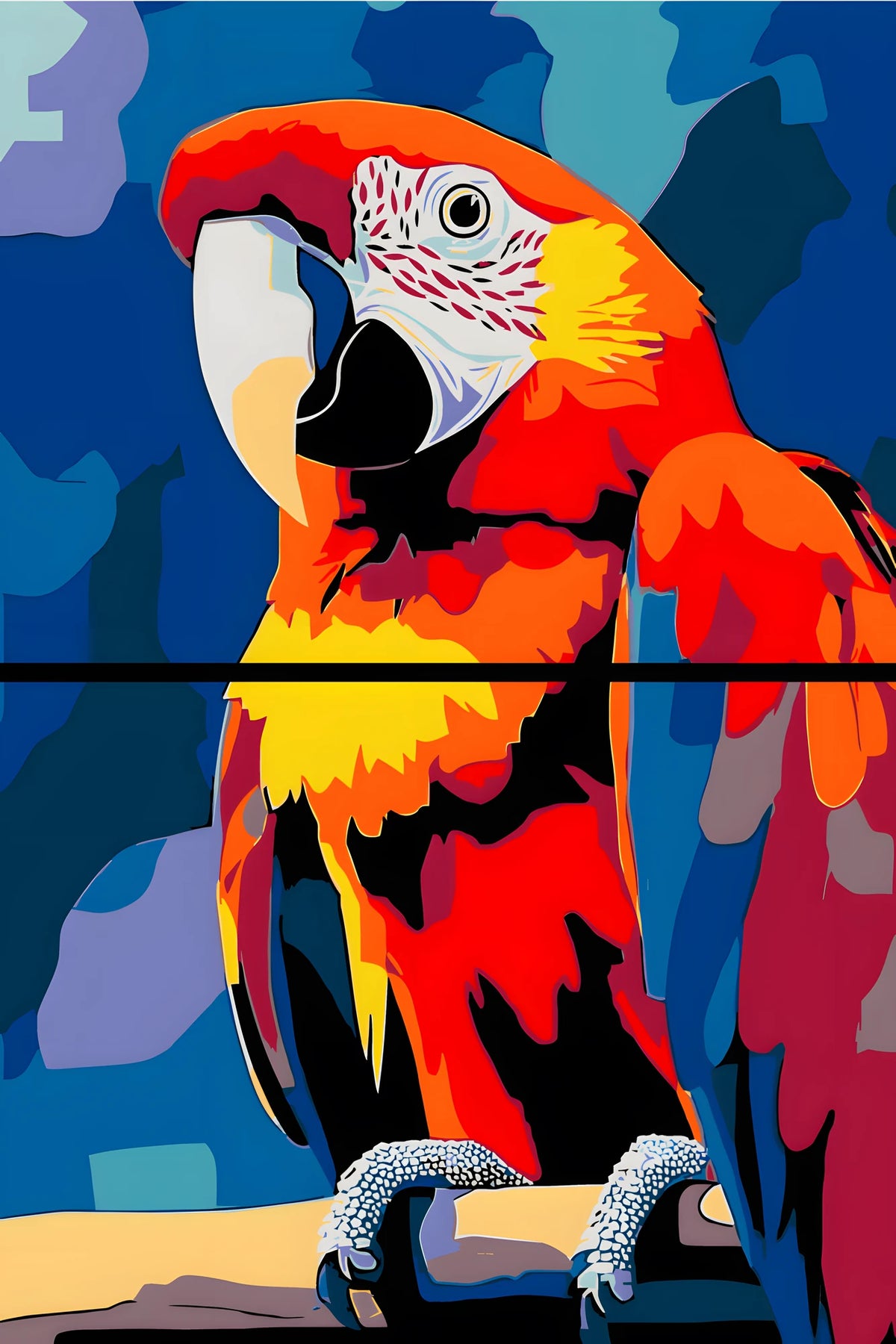 Painting by Numbers Red Parrot Art 2-Panel