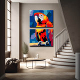 Painting by Numbers Red Parrot Art 2-Panel