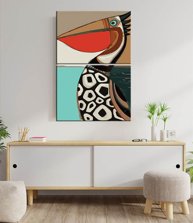 Painting by numbers minimalism art toucan 2-piece shipping from DE