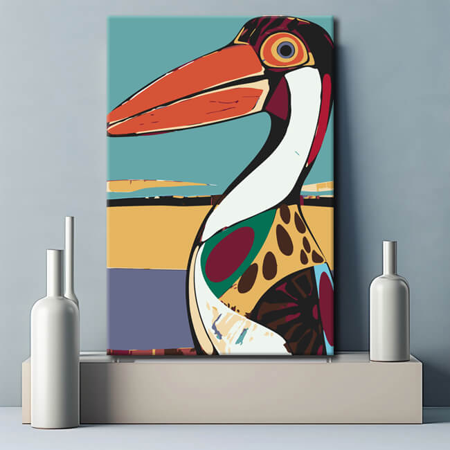 Painting by Numbers Flying Red Parrot Polygon Shipping from DE