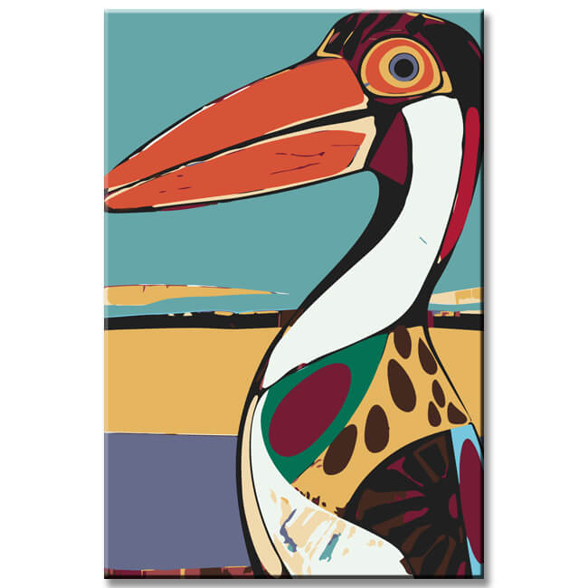 Painting by Numbers Flying Red Parrot Polygon Shipping from DE