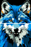 Painting by Numbers Blue Wolf Animal Art 2-Panel