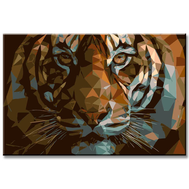 Paint by Numbers Polygon Art Tiger