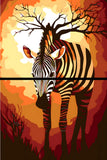 Painting by Numbers Graphic Animal Art Zebra 2-Panel