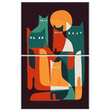 Painting by Numbers Abstract Art Cat Family 2-Piece Shipping from DE