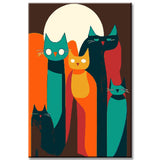 Painting by Numbers Abstract Art Cat Family