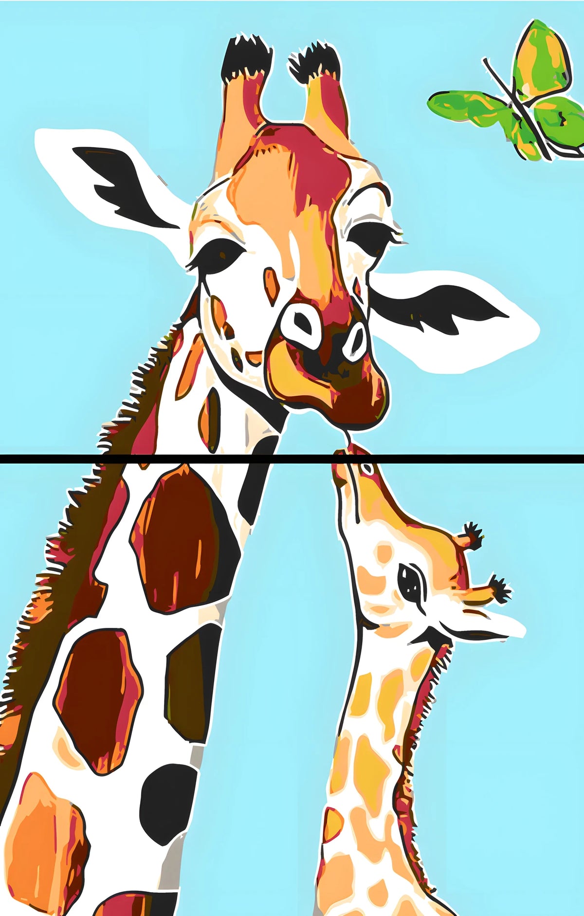 Painting by Numbers Giraffe with Curved Neck 2-Panel