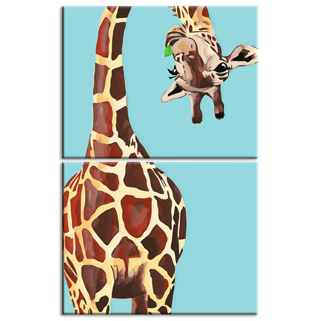Painting by numbers giraffe with curved neck 2-part shipping from DE