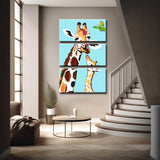 Painting by Numbers Giraffe with Curved Neck 3-Panel