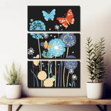 Painting by Numbers Butterflies with Dandelions 3-Panel