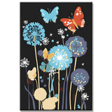 Paint by Numbers Butterflies with Dandelions