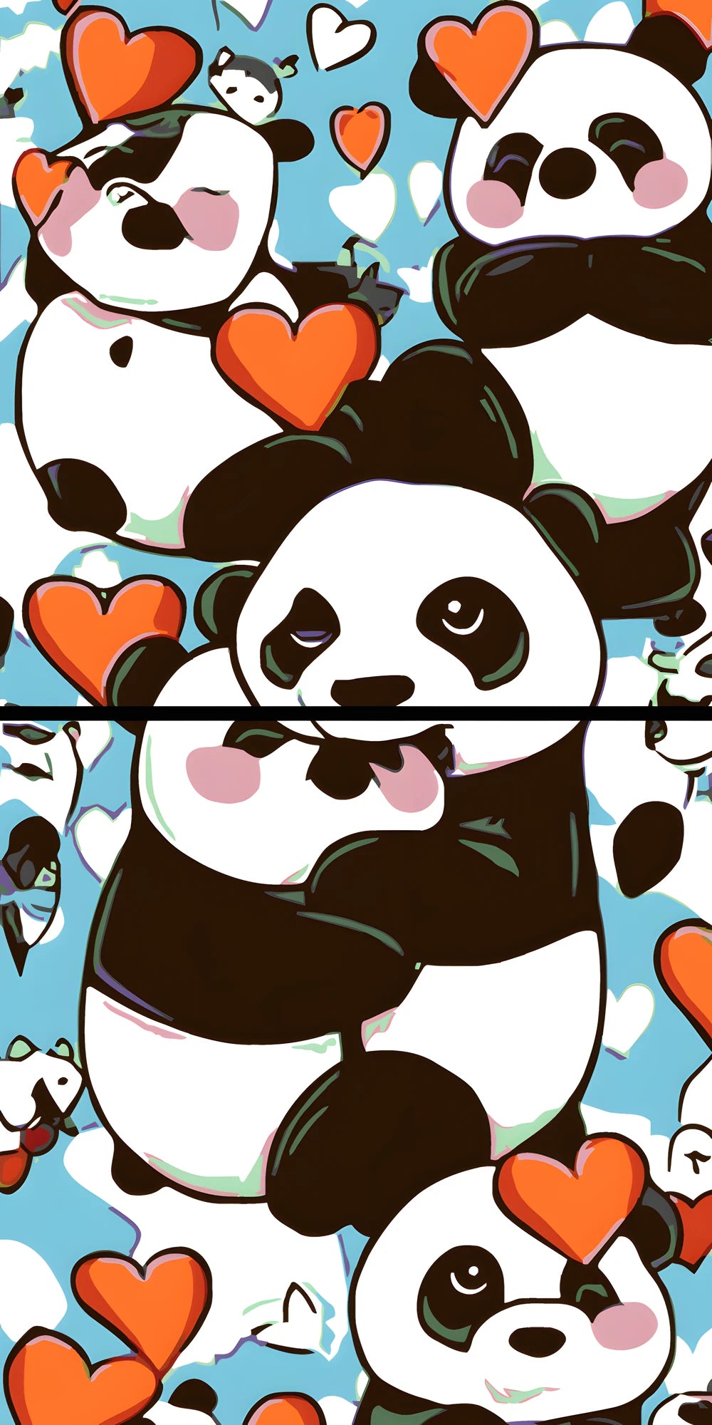 Painting by Numbers Panda Love 2-Panel