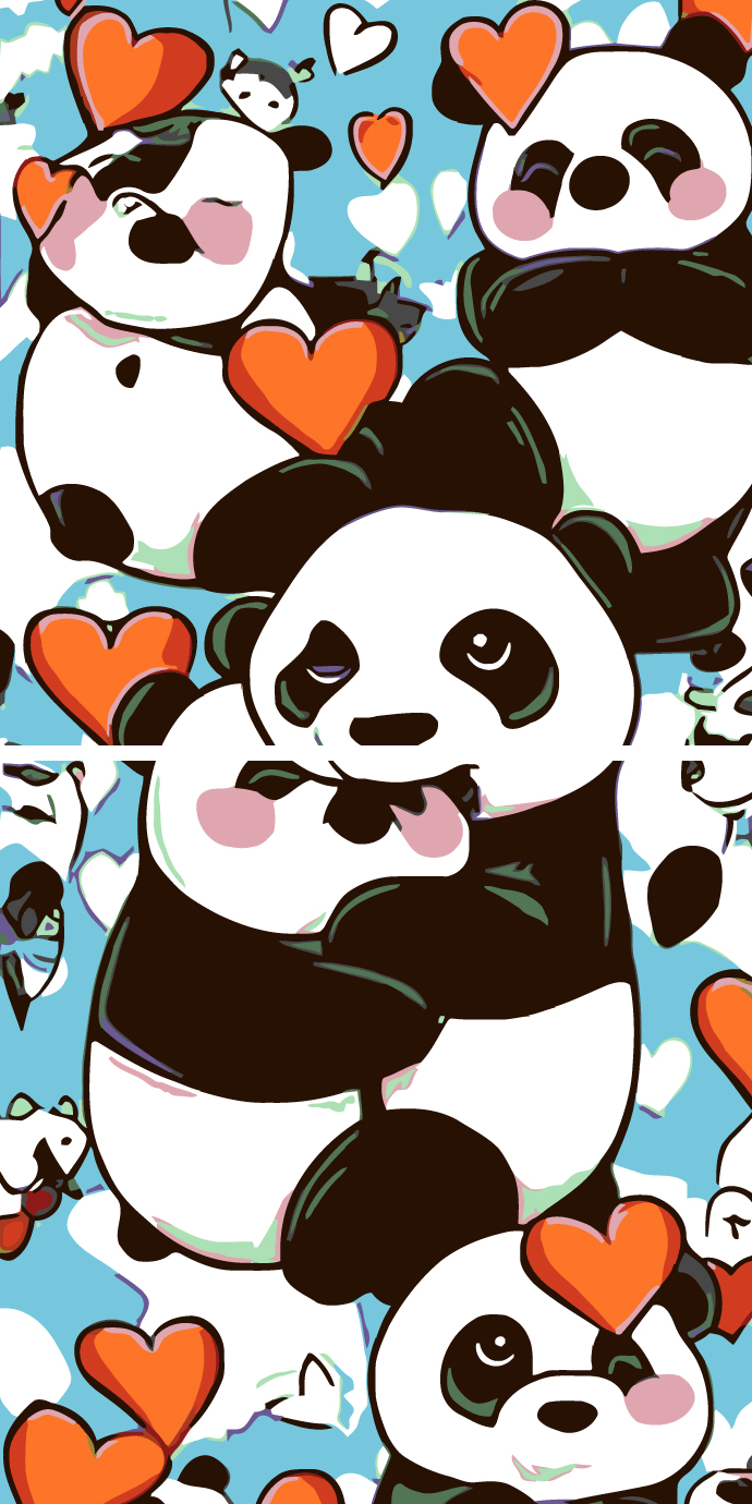Painting by Numbers Panda Love 2-Panel