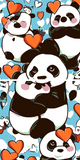 Painting by Numbers Panda Love 2-Panel