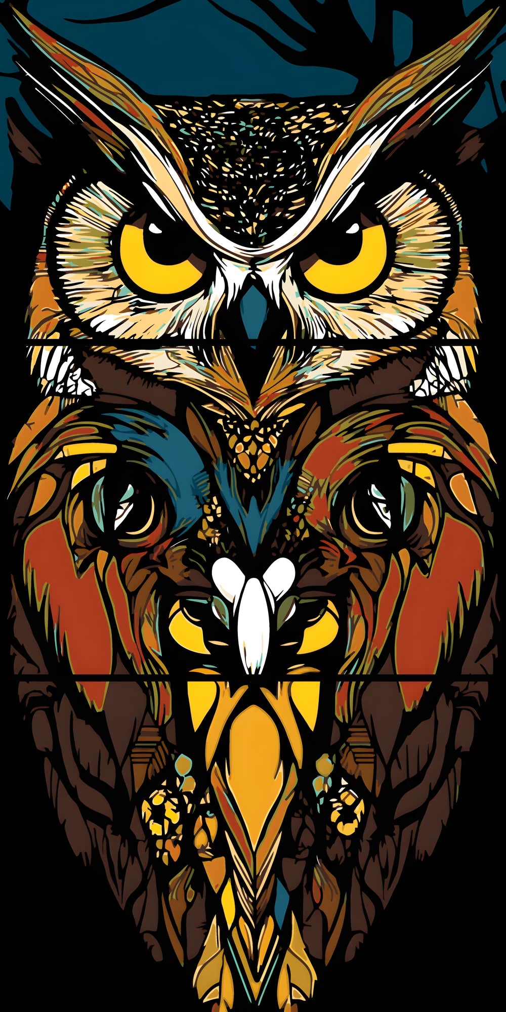 Painting by Numbers Owls Totem 3-Panel