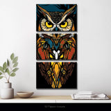 Painting by Numbers Owls Totem 3-Panel
