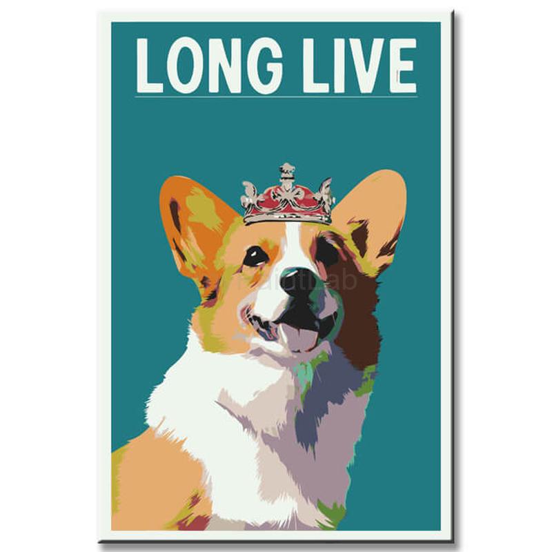 Painting by Numbers The Queen's Dog with Crown