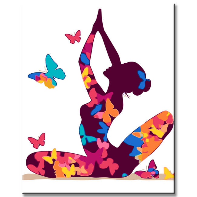 Painting by Numbers Butterflies Yoga Art