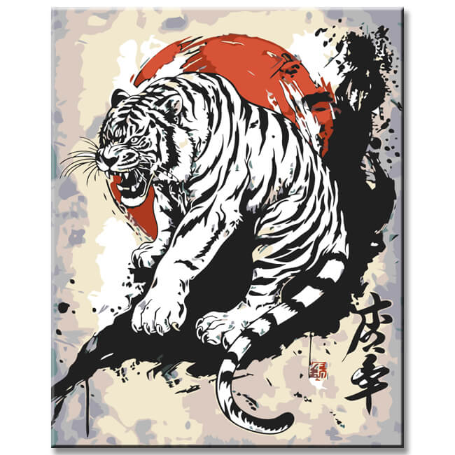 Painting by numbers Japanese tiger