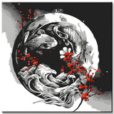 Paint by Numbers Black and White Abstract Art Balance