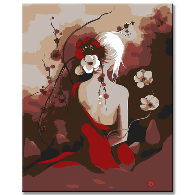 Painting by numbers Blooming branch