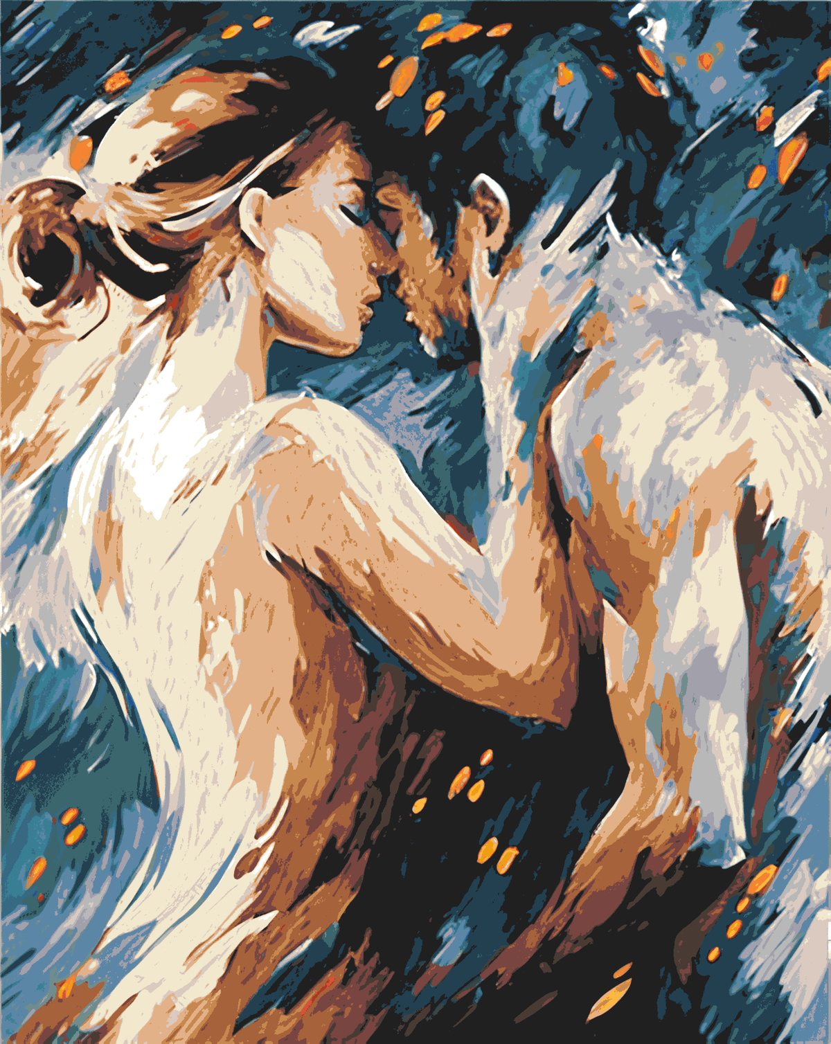 Painting by Numbers Couple in Love Abstract