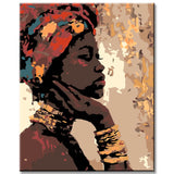 Painting by numbers portrait of a woman