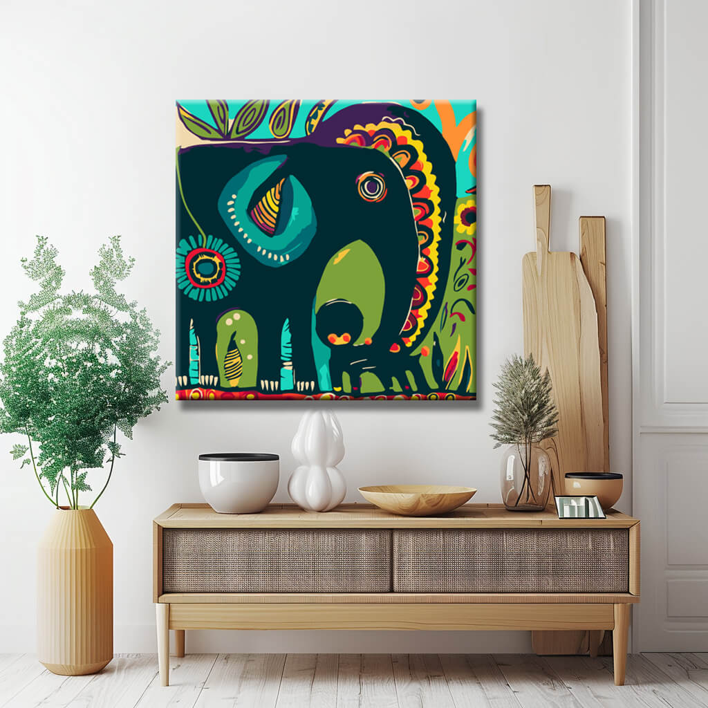 Painting by Numbers Mom and Baby Abstract