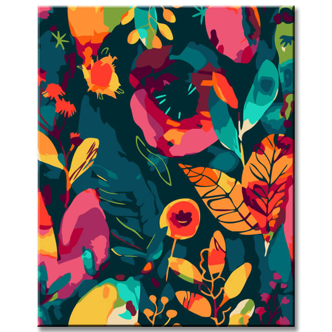 Painting by numbers colored picture with gold