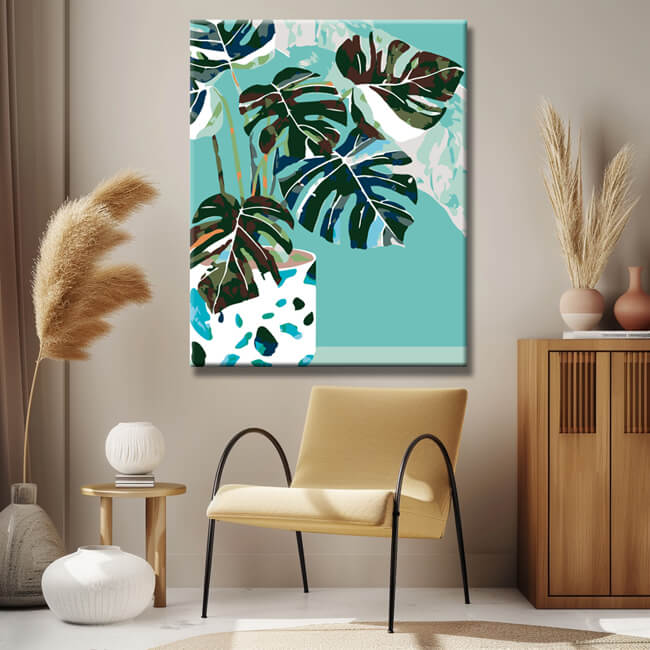 Painting by Numbers Colorful Monstera